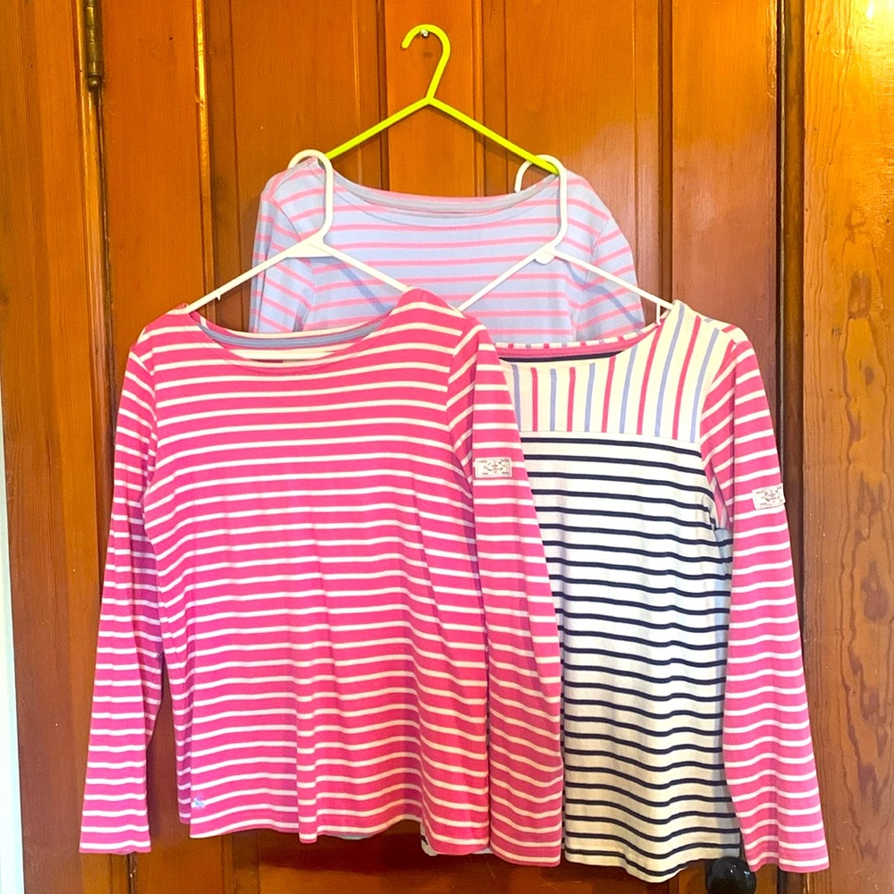 3 pack of Joules lightweight cotton striped tops